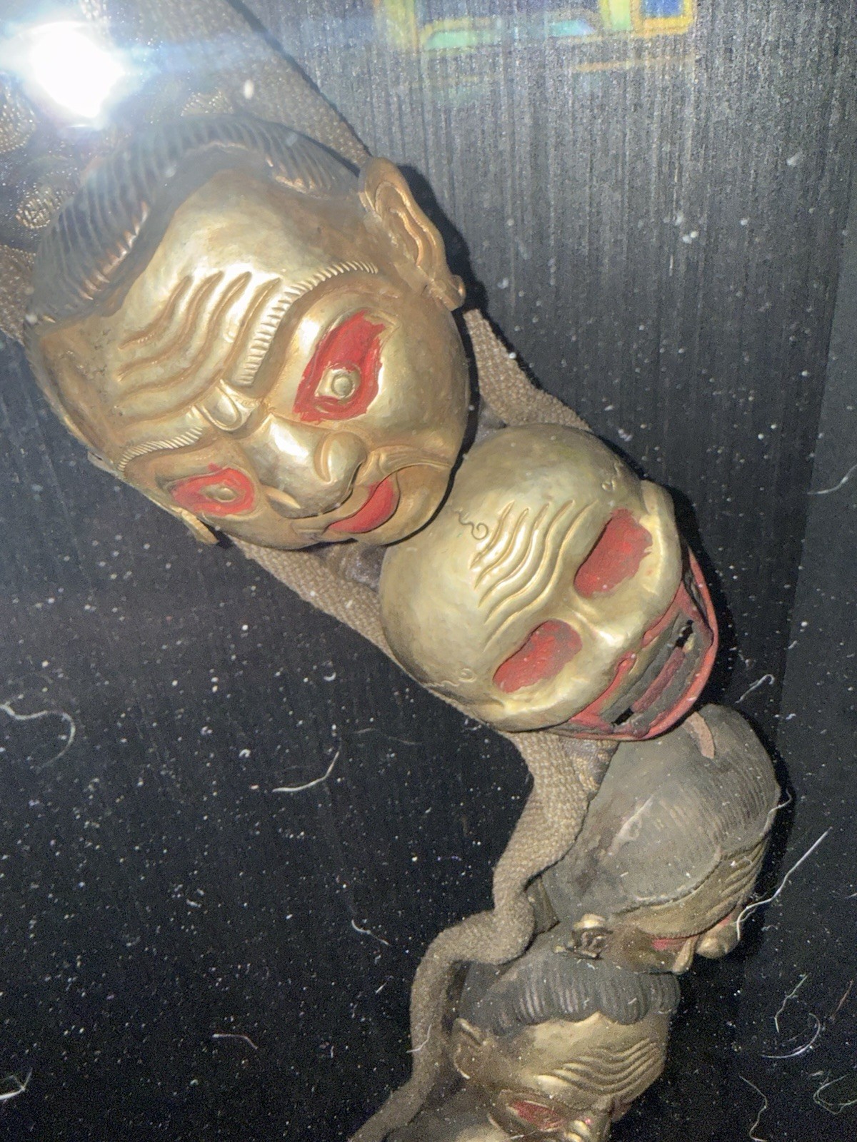 Antique Museum Quality Tibetan Gold Plated Death Head Necklace From Nepal