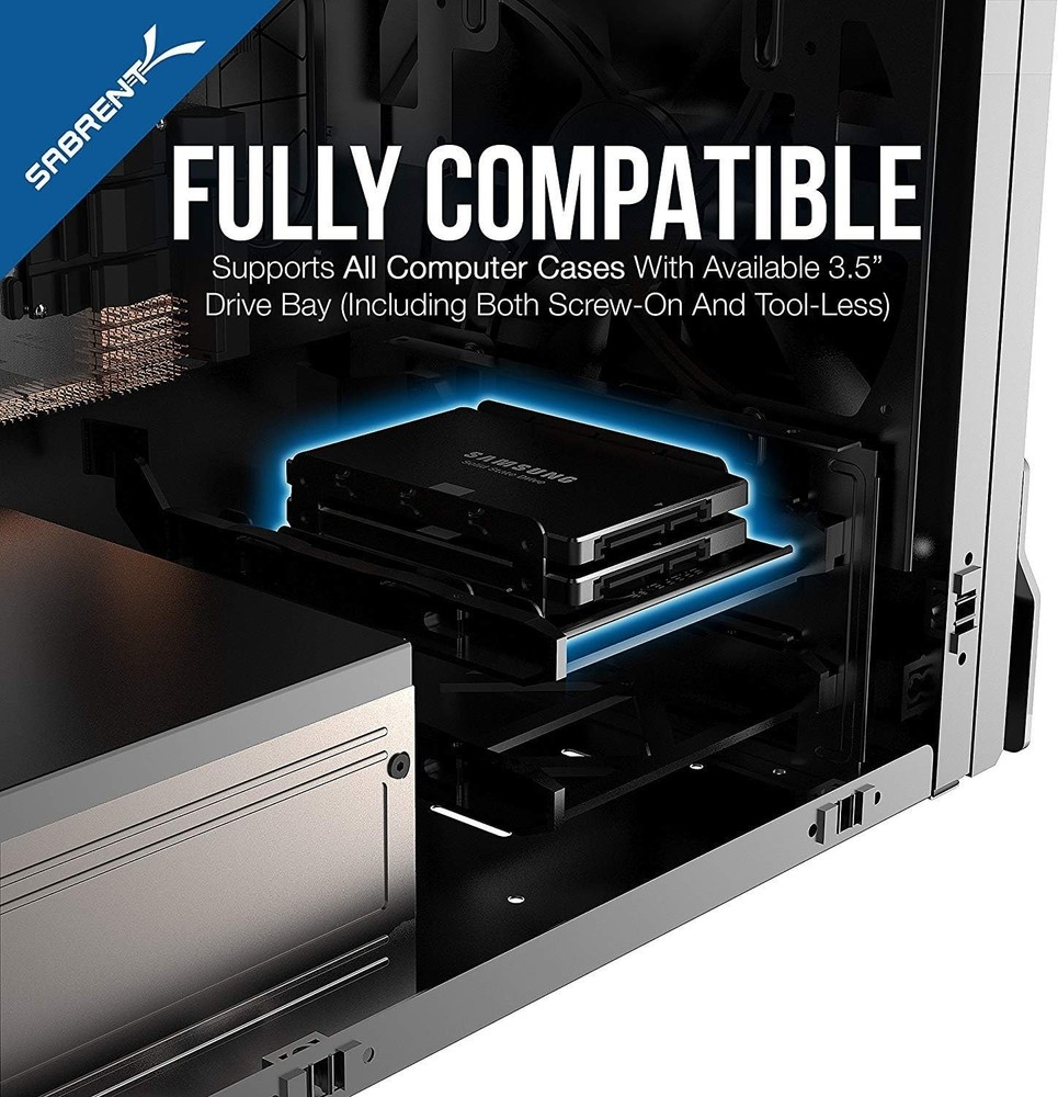 Versatile 2.5" to 3.5" Internal Hard Disk Drive Mounting Bracket Kit BK-HDDH