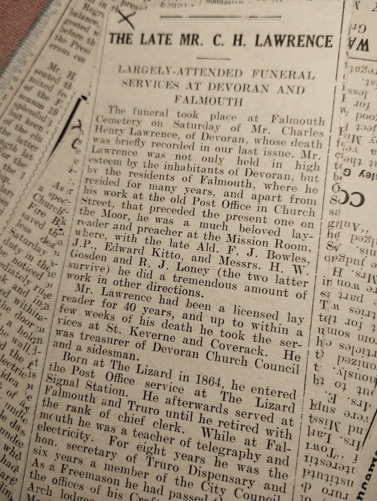 Sk252 Ephemera 1937 Article The Late Charles Lawrence Devoran