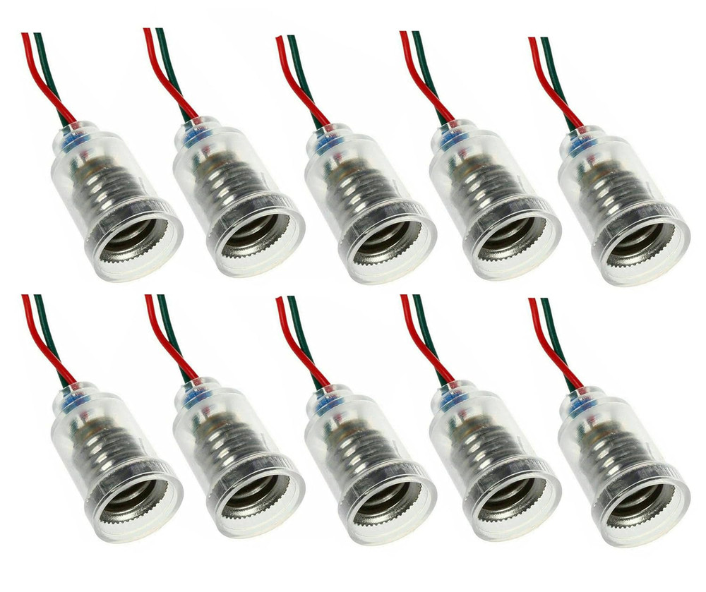 10X E10 Lamp Holders mini–LED Bulb Screw Base with Wire Socket for Home Lighting