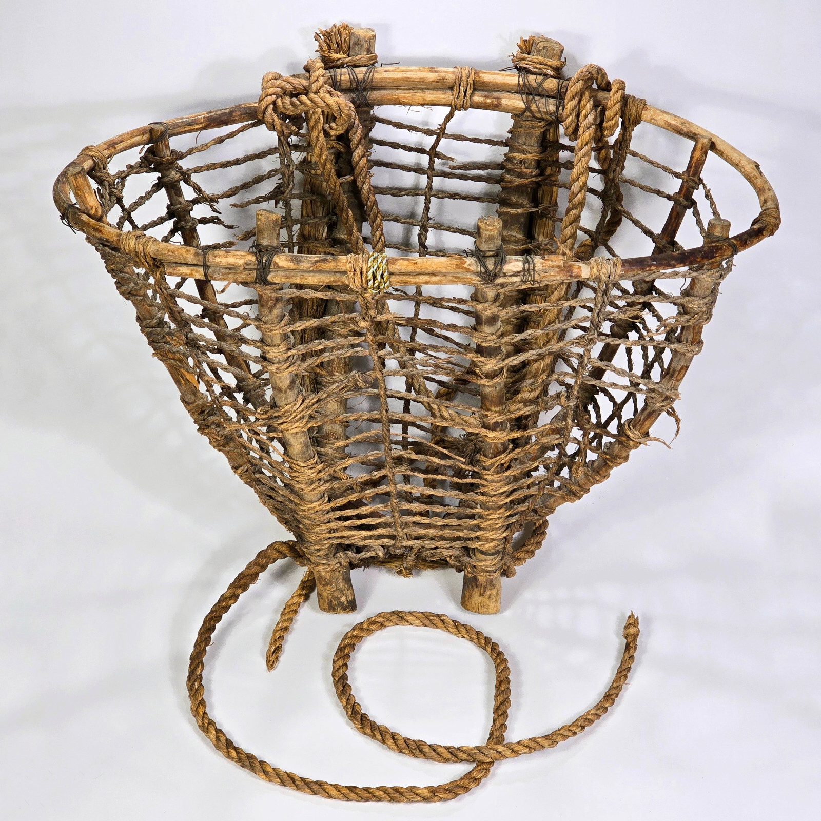 Antique 1920's Era Pacific Northwest Salish Native Handmade Large Burden Basket