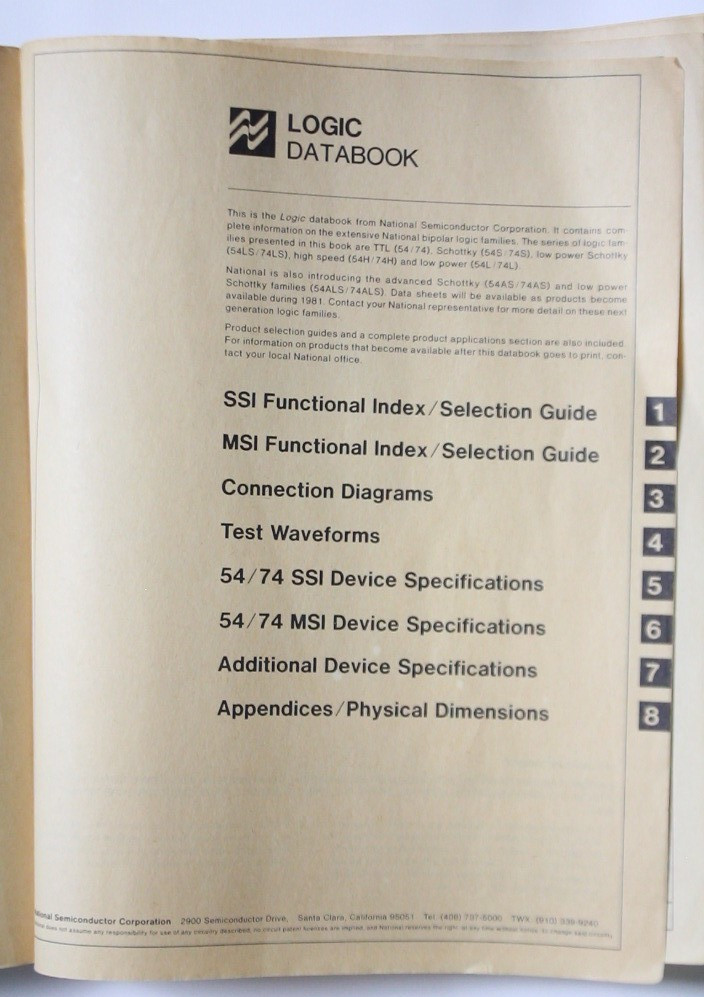 National Semiconductor 1981 Logic Databook #9cw