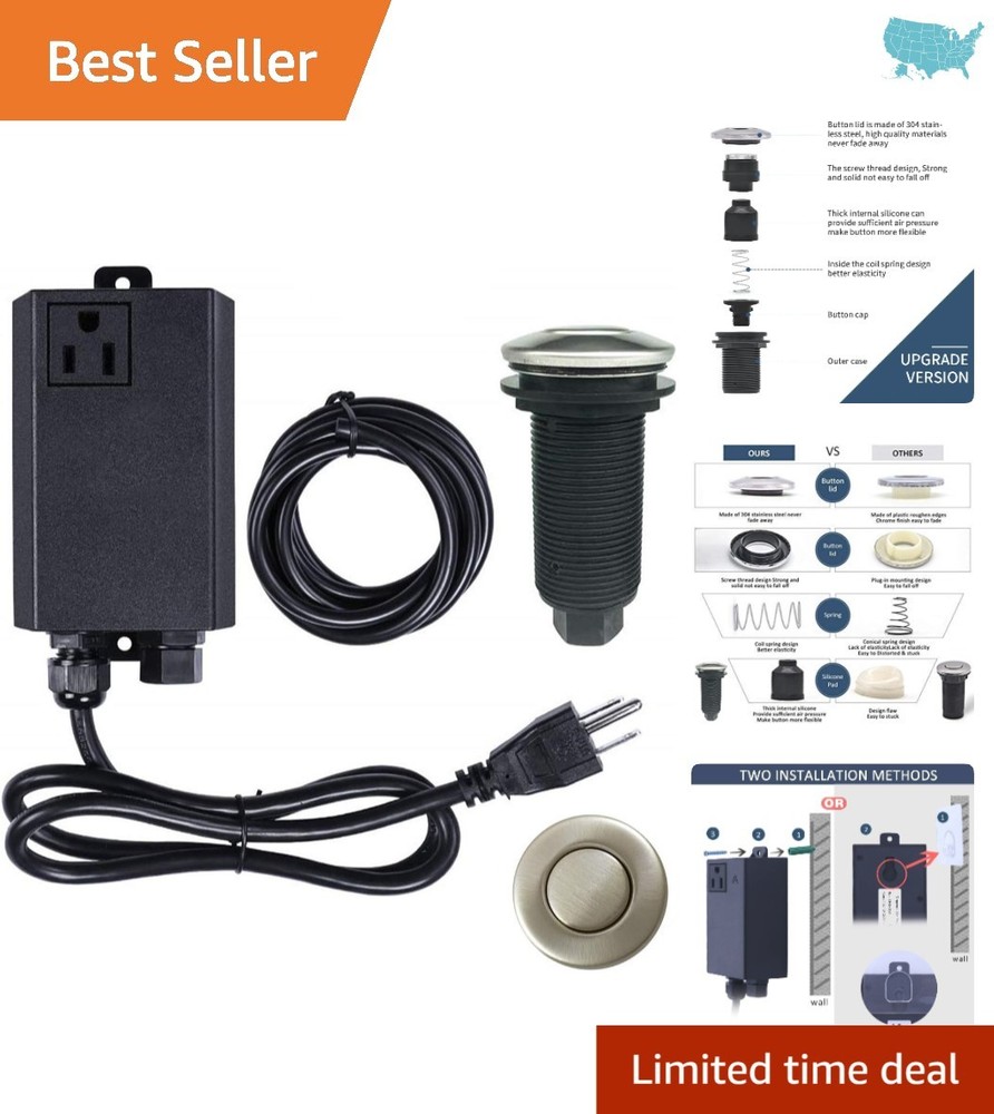Versatile Air Switch Kit in Stainless Steel for Every Kitchen Disposal Needs