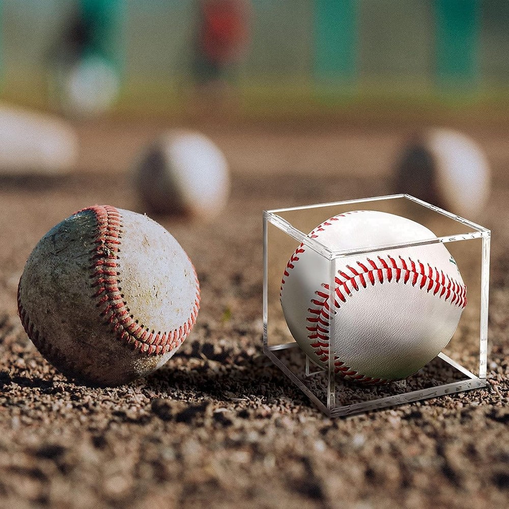 8 Pack Baseball Display Case, UV Protected Acrylic Boxes for 8 Pack, Clear
