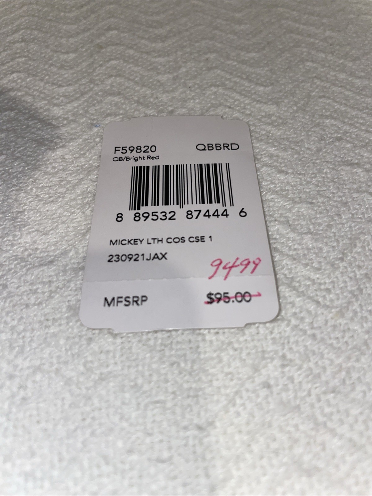 New Authentic Coach/Disney Red Leather Mickey Mouse Makeup Pouch