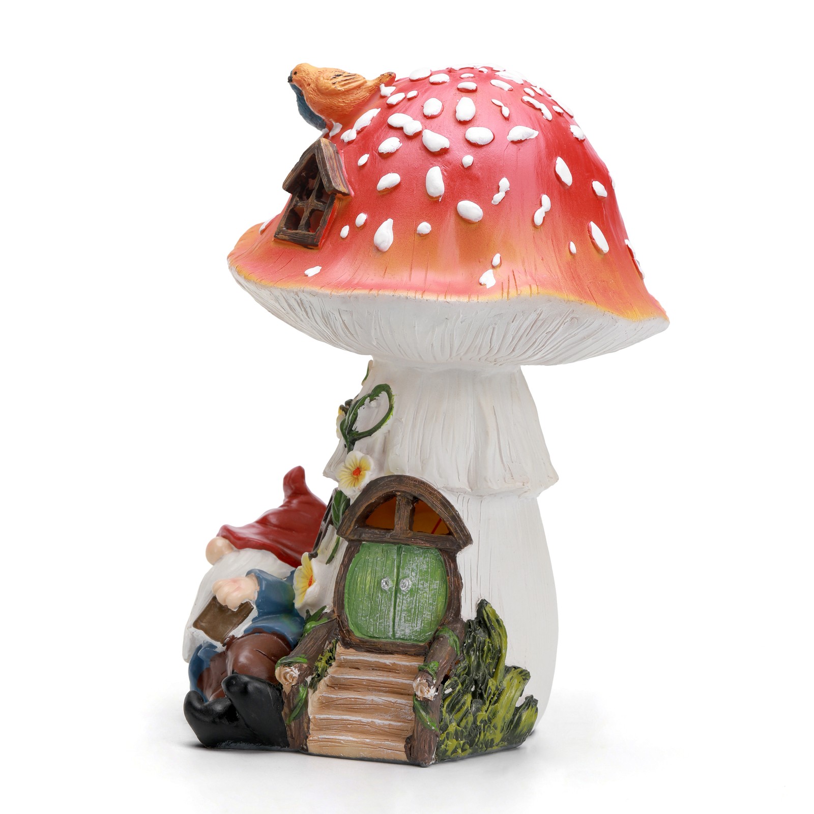 Fairyland Solar-Powered Mushroom Gnome with LED Lights – Festival Gift Set