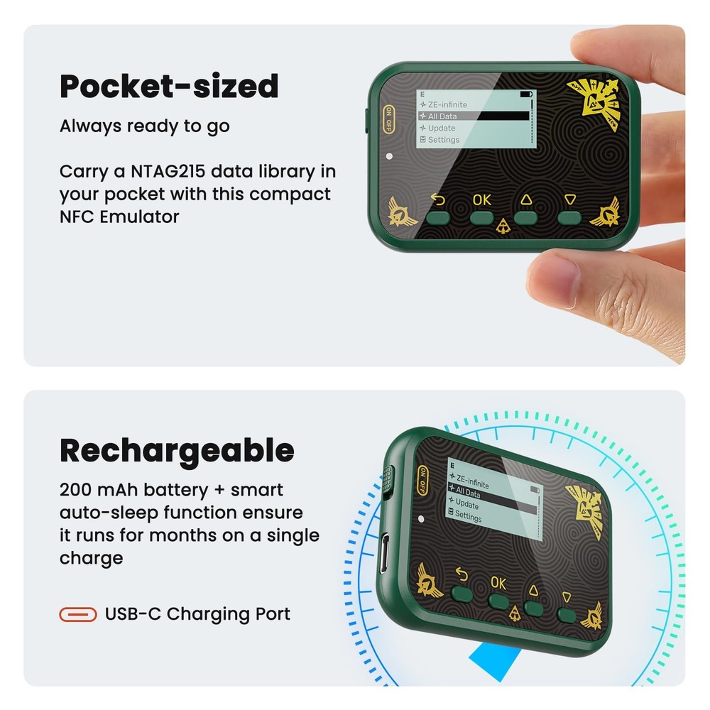 NFC Emulator, Store 3000 NFC Data, Support Ulimited Scan, 1.2" Screen, Easy B...