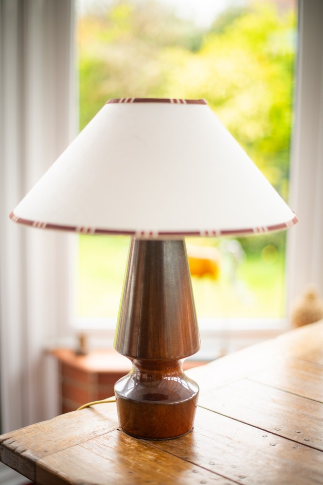 Vintage & Retro - Mid Century Modern Table Lamp - Brown Tall Ceramic