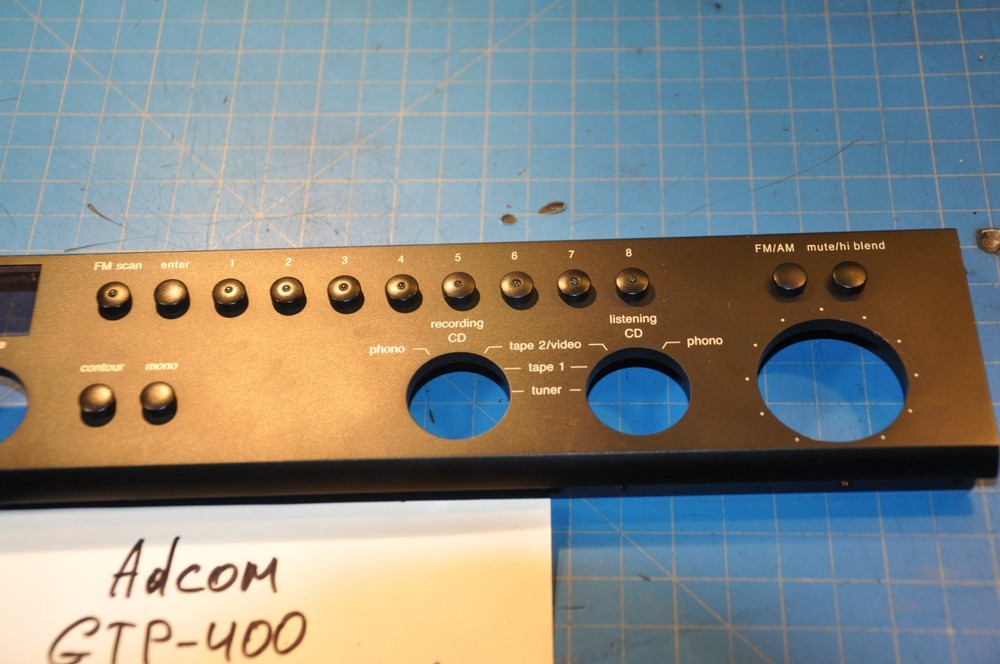ADCOM GTP-400 Pre-Amplifier Replacement Parts Front Face Panel Plate