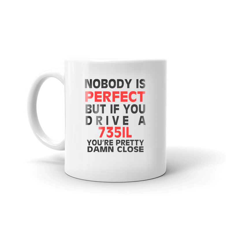 Nobody's Perfect Except 735IL Coffee Tea Ceramic Mug Office Work Cup Gift
