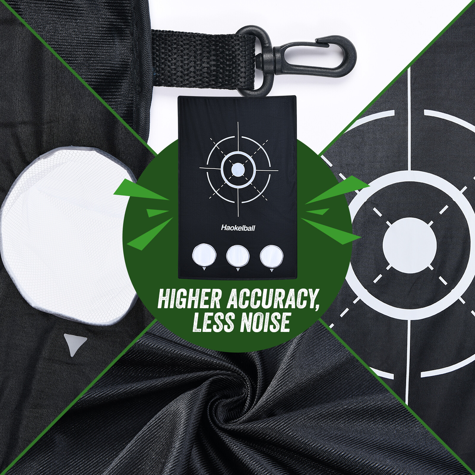 10x7.5ft Heavy Duty Golf Practice Net with Target Cloth Driving Golf Hitting Net