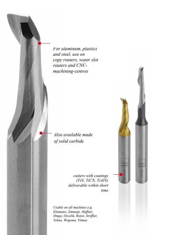 YILMAZ ROUTER BIT CARBIDE SINGLE FLUTE 5MM CUTTER FOR FR 222  COPY ROUTERS