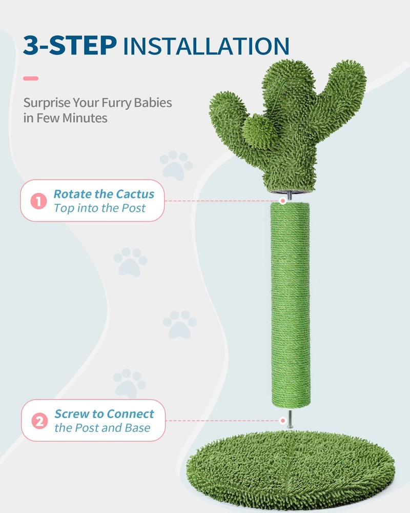 Made4Pets Cat Scratching Post Cactus Cat Scratcher Kitten Scratching Post with