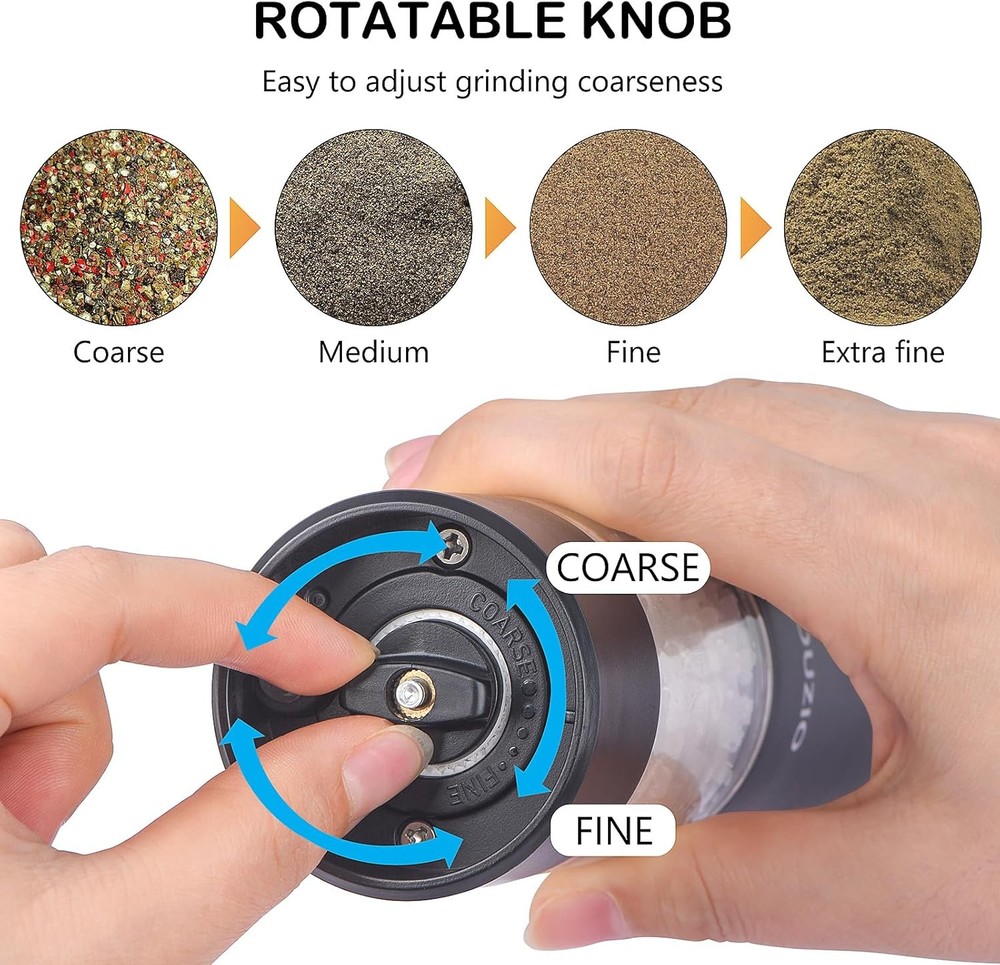 Rechargeable Electric Pepper and Salt Grinder Set Automatic Mill Grinder Set 2pc