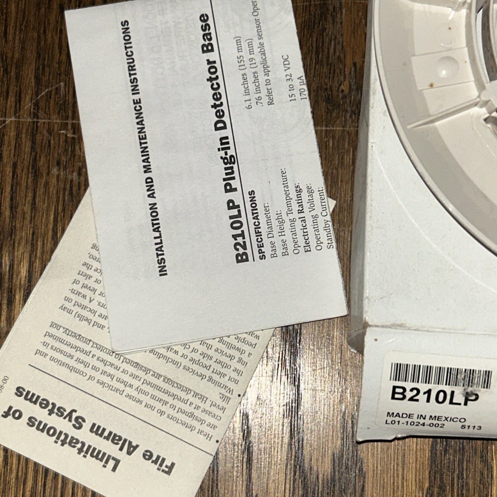 NEW Honeywell - System Sensor B210LP Mounting Base New for NP-100 & NH-100