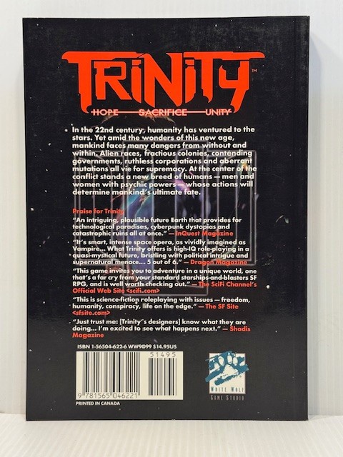 Trinity Hope Sacrifice Unity Core Rulebook Epic RPG WW9099 White Wolf