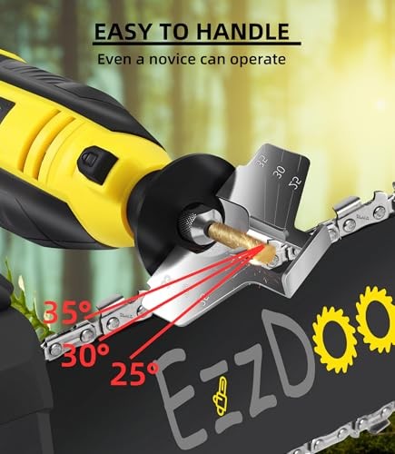 Electric Chainsaw Sharpener Kit with TITANIUM-COATED Diamond Bits - High-Speed
