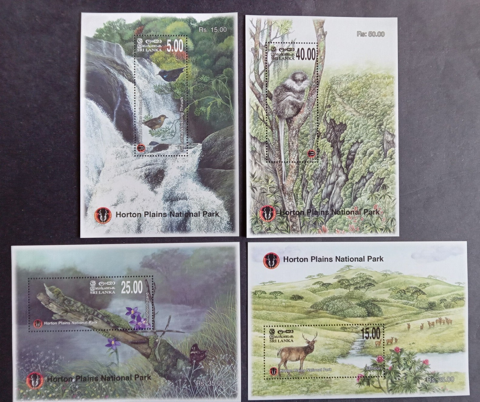 Sri Lanka 2010 National Parks Birds Animals Fauna Nature Miniature sheets 4v