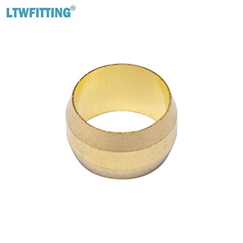 7/16-Inch Brass Compression Sleeves Ferrels,BRASS COMPRESSION FITTING(Pack of
