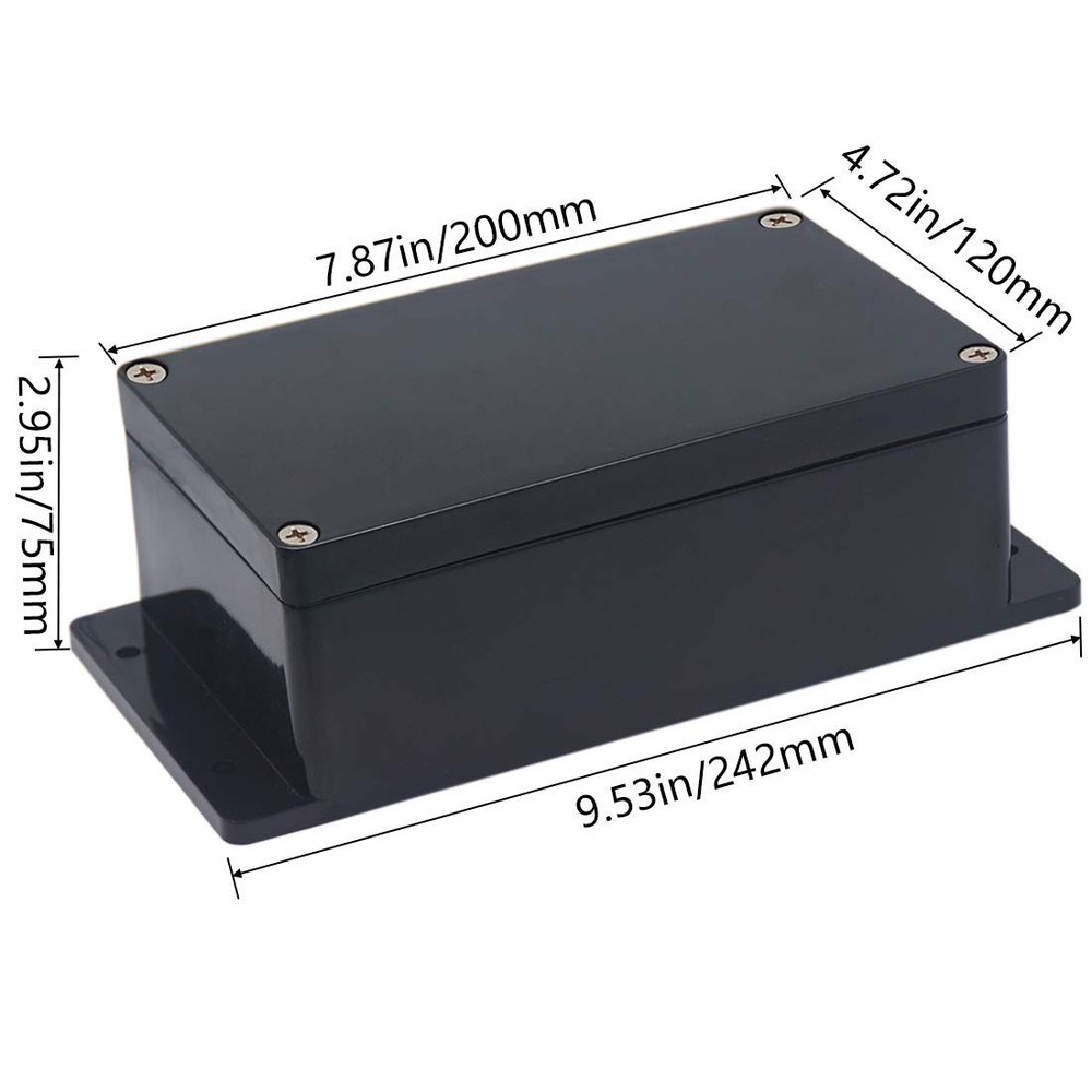 Junction Box IP65 Waterproof ABS Plastic 7.87x4.72x2.95, Fixed Ear Design