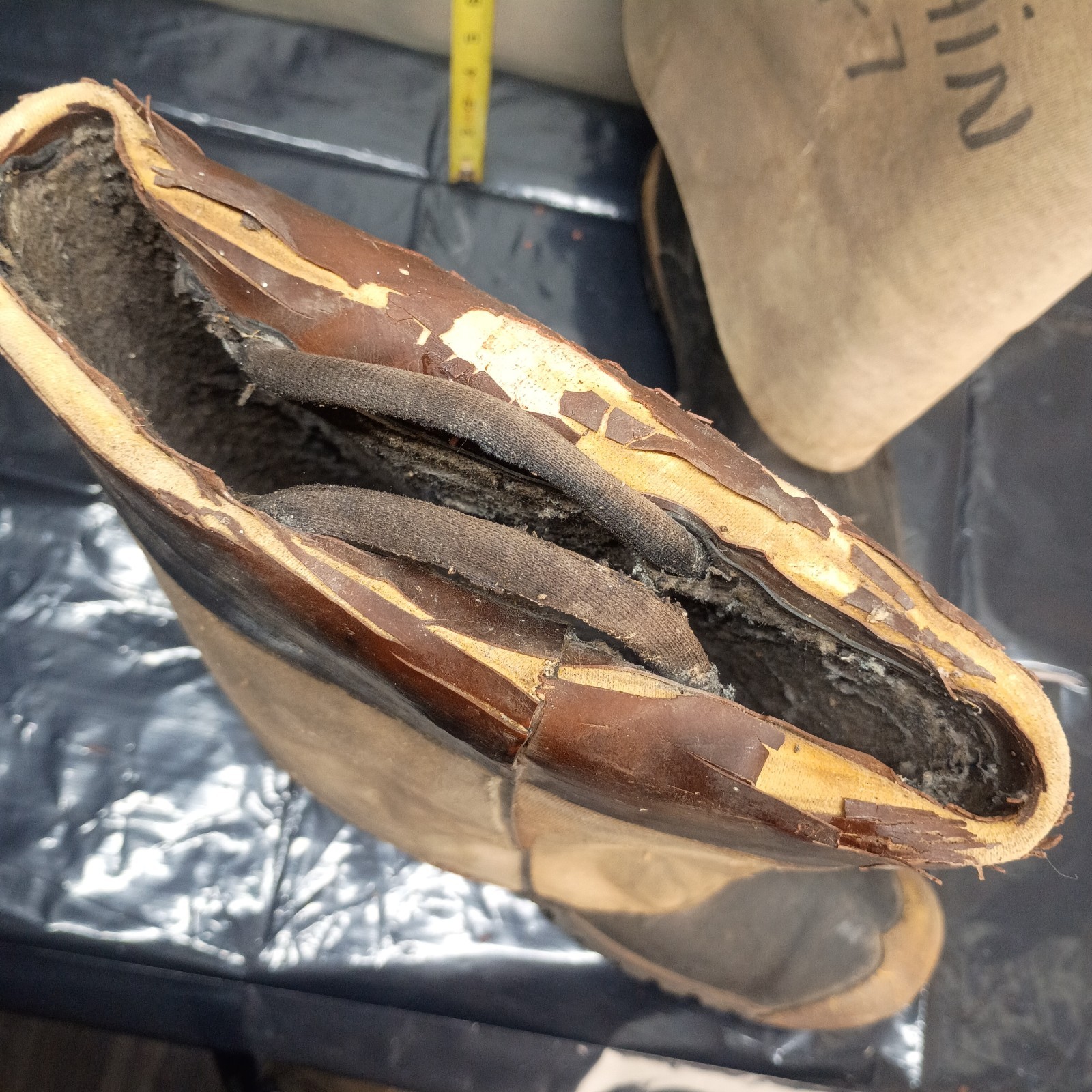 Vintage NYFD Firefighter Bunker Boots Size 10 Turnout Rubber Canvas USA D.A....