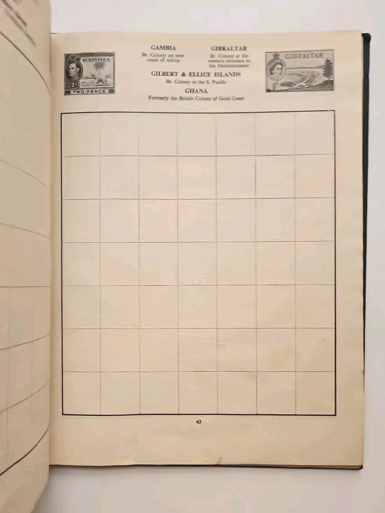 Blue Riband Stamp Album With MAP Book Vintage UNUSED HC Pragnell 4th Ed Illus