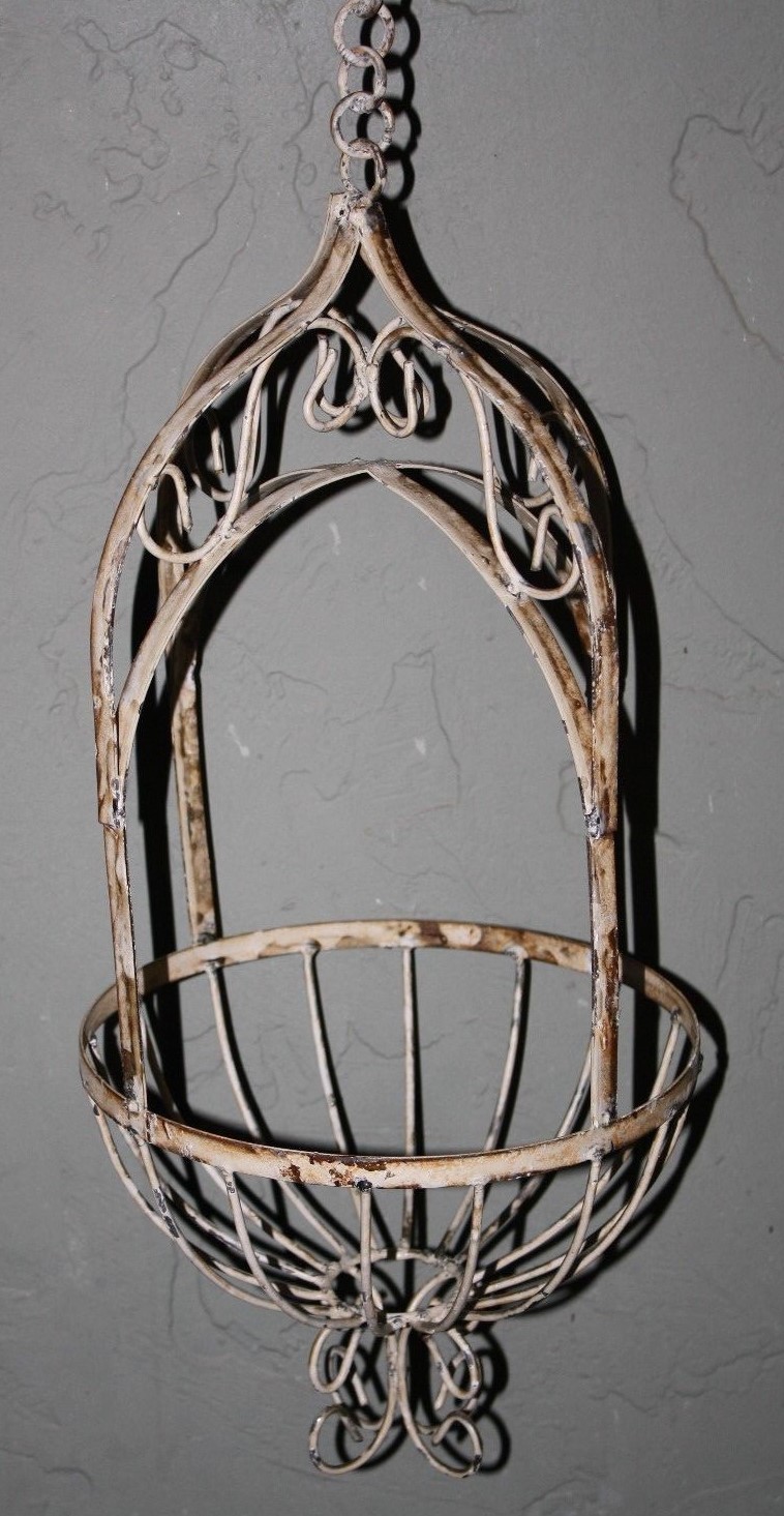 Rustic Hanging PLANTER Basket Antique Victorian Style Garden Plant Hanger