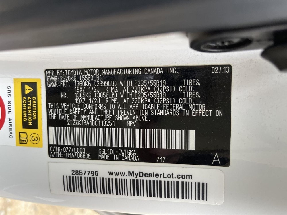 Information Display Screen 2010-2014 LEXUS RX350 Front Dash Mtd 984786