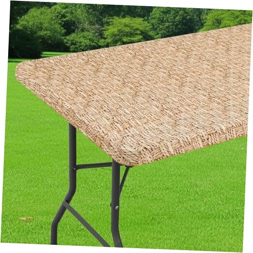 Spandex Fitted Tablecloth for 6 Foot Rectangle 72" x 30" (Rectangular) Beige