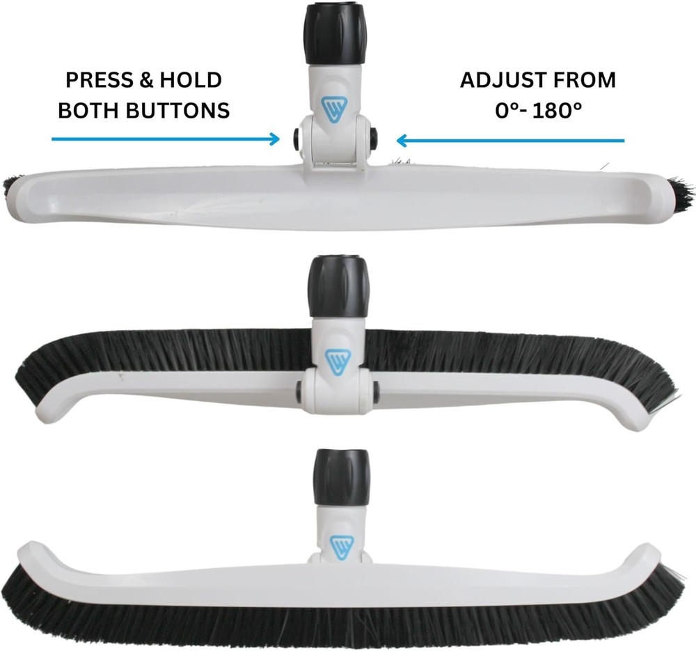 20-Inch Adjustable Pool Wall Brush for Inground Pool Cleaning