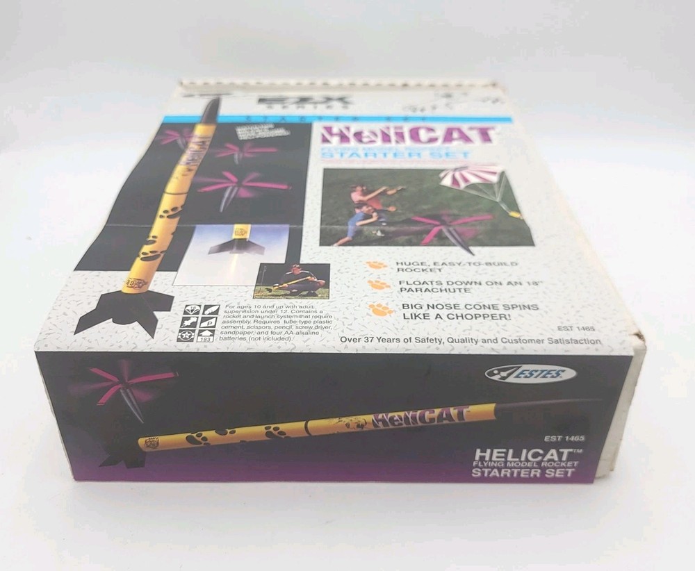Estes HeliCAT Starter Set Model Rocket Kit w/ Launch Pad in Range Box
