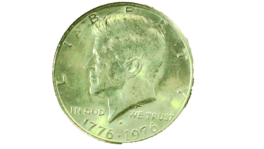 1976D - Kennedy Half Dollar Error - Filled "D" Mint Mark Error - #241
