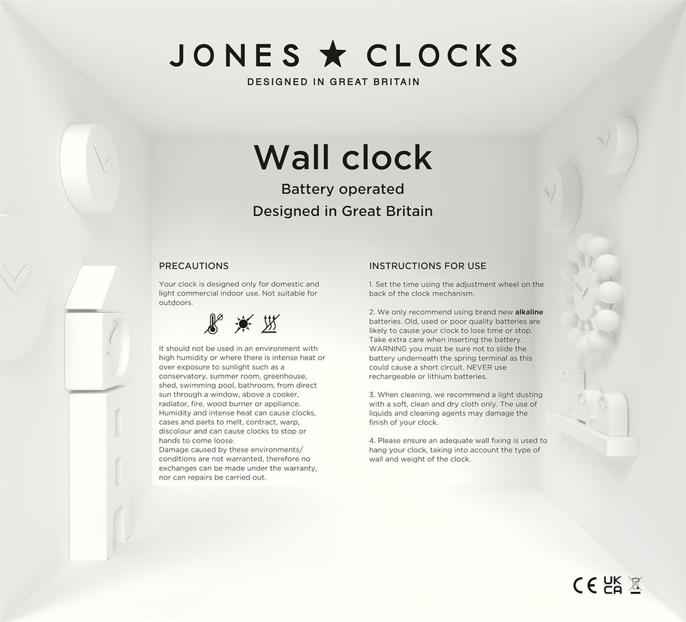 ® Movie Wall Clock | Rectangular Retro Clock | 10 Inch | Black | Cool Mid-Centur