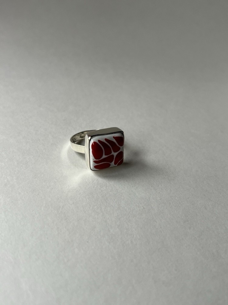 Square Talavera Ring 925 Sterling Silver Artisan Handmade