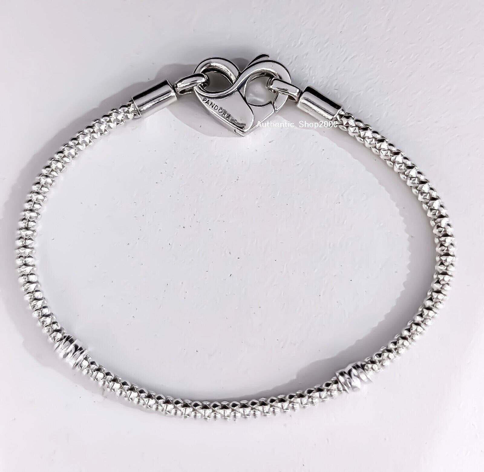 100% New PANDORA 925 Sterling Silver Studded Chain Charm Bracelet 592453C00
