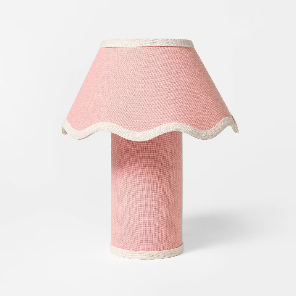Table Lamp with Fabric Base and Shade Pink - Threshold designed with