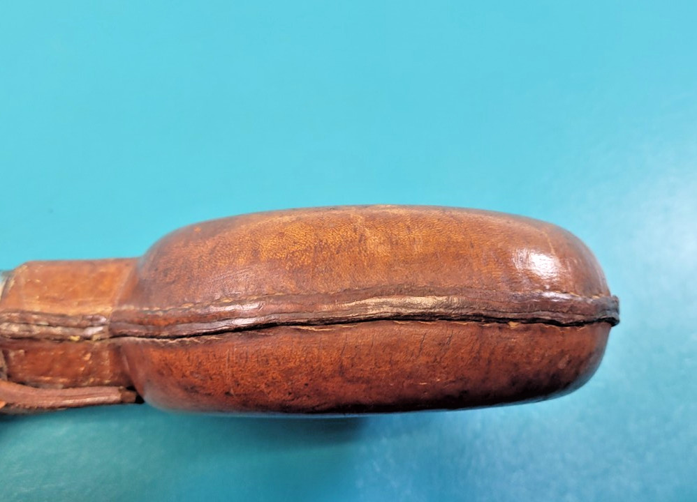 Vintage Military Glass Leather Canteen Decanter Flask + Regimental Markings