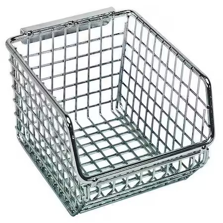 Quantum Storage Systems Qmb510c Hang & Stack Storage Bin, Wire, Chrome, 3 In H,