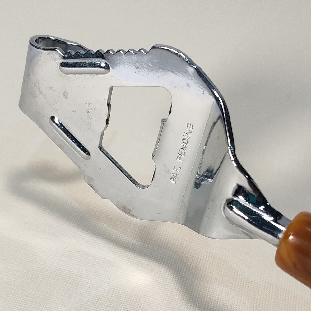 Bottle Can Opener Bar Kitchen Multitool Swirly Butterscotch Brown Handle