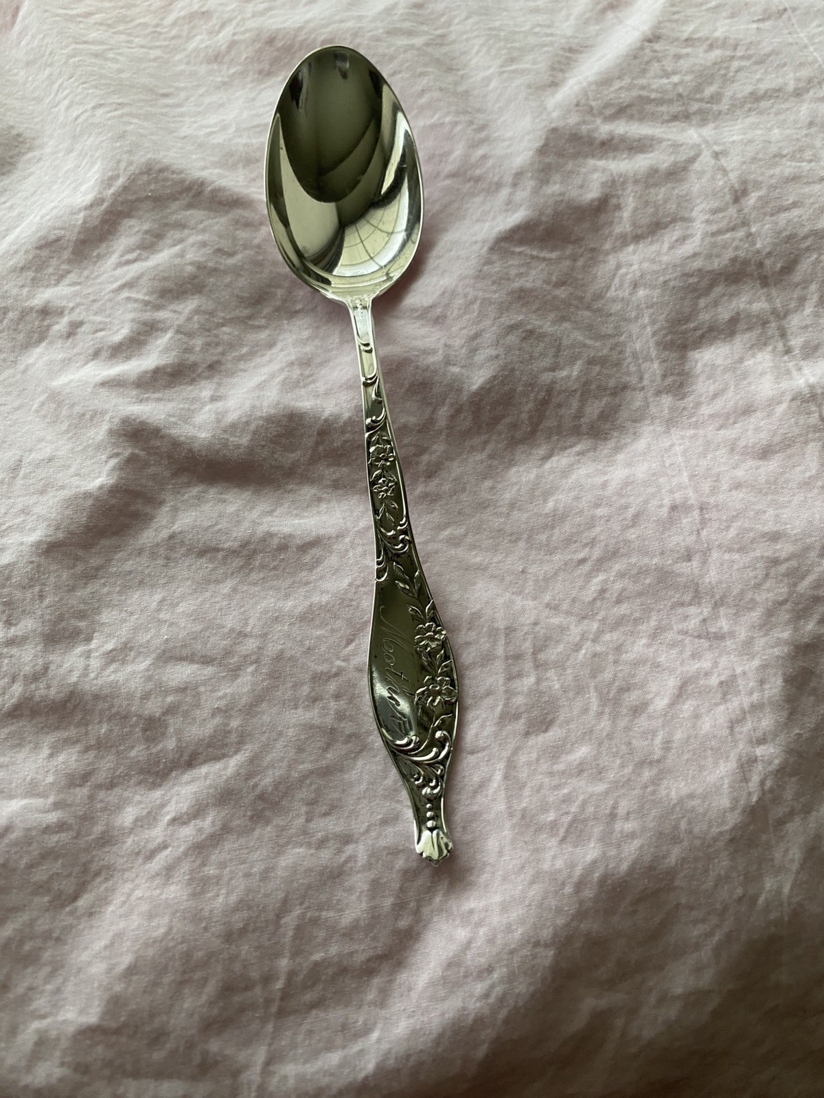 Antique Gorham Oxford Sterling Silver Teaspoon Engraved “Mother” —c1895