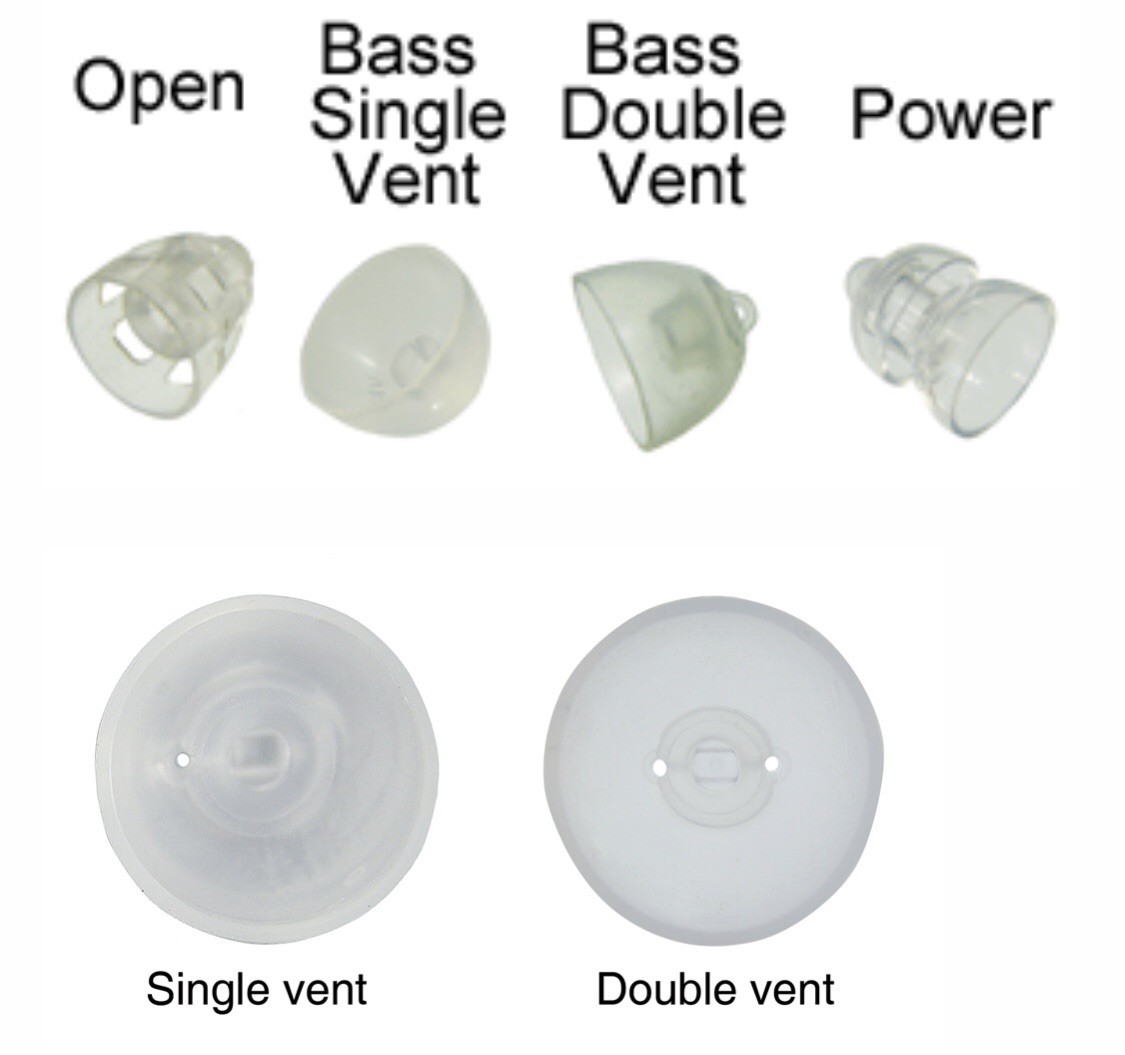 2 Packs Oticon miniFit 10mm Bass Double Vent Domes For Hearing Aids. 20 Total.