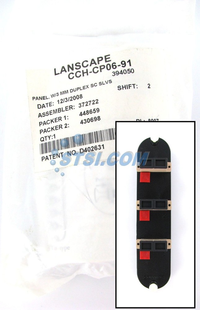 Corning CCH-CP06-91 Patch Panel, 3 SC Duplex OM1 Multimode 62.5 Adapters ~STSI
