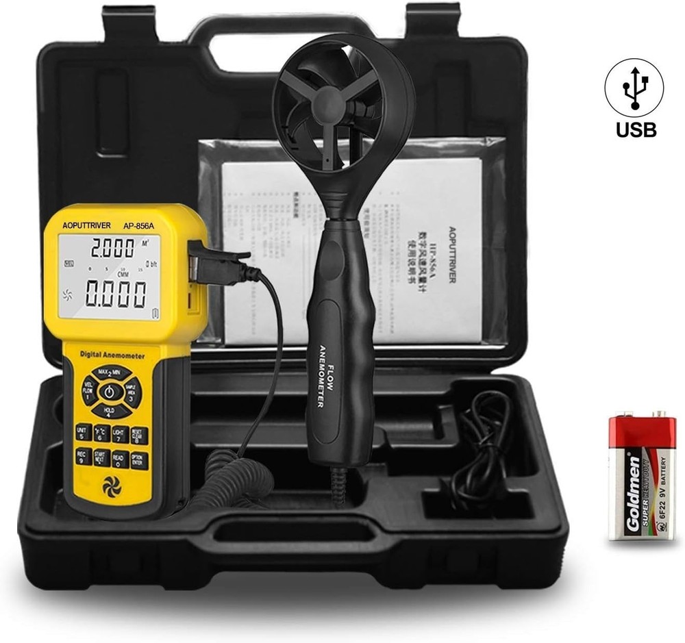 Precision Handheld Anemometer with USB Data Transfer | Wind Speed Meter AP-856A
