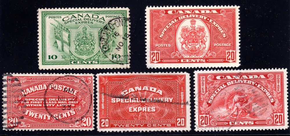 Canada 1922-42 ~ SC # E2 E4 E6 E8 E10 ~ Special Delivery Issues ~ Mint/Used
