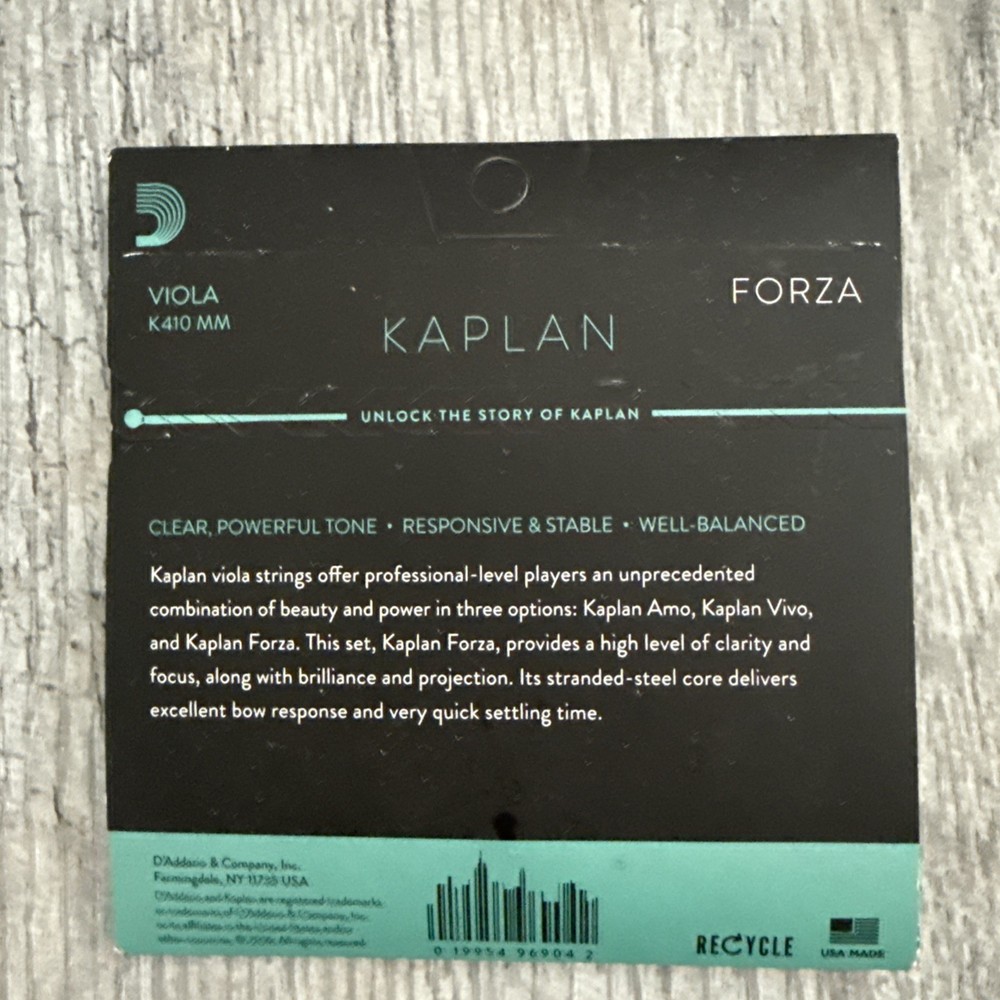 D'Addario Kaplan Forza Viola String Set | Medium Scale | Medium Tension