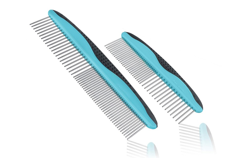 Pets First 2 Pack Dog Comb Small & Large PET for & Large, Blue