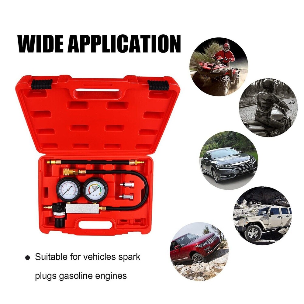 Cylinder Leak Down Tester Engine Compression Diagnosis Gauges Detector Leakage
