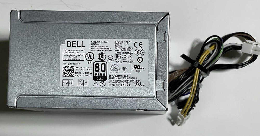 Dell D365EM-00 Power Supply 365W REF # DPS-365CB A
