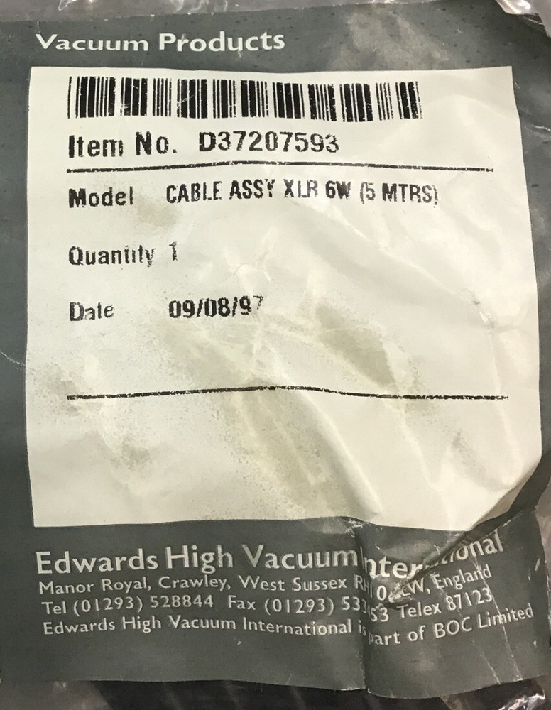 EDWARDS D37207593 CABLE ASSEMBLY (B379)