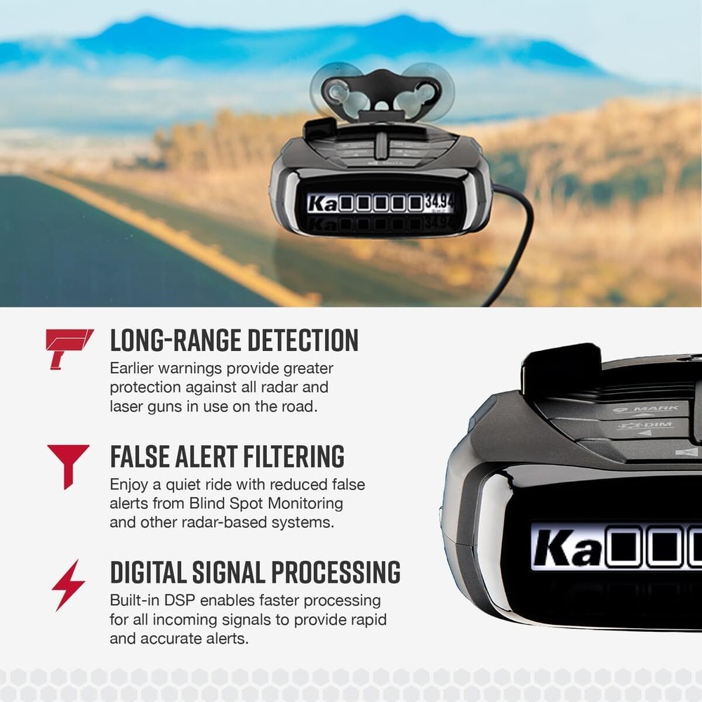 Cobra RAD 480i Laser Radar Detector – Long Range Detection, Bluetooth, Apple